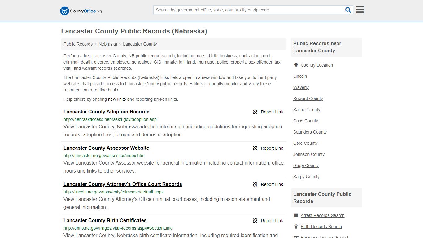 Public Records - Lancaster County, NE (Business, Criminal, GIS ...