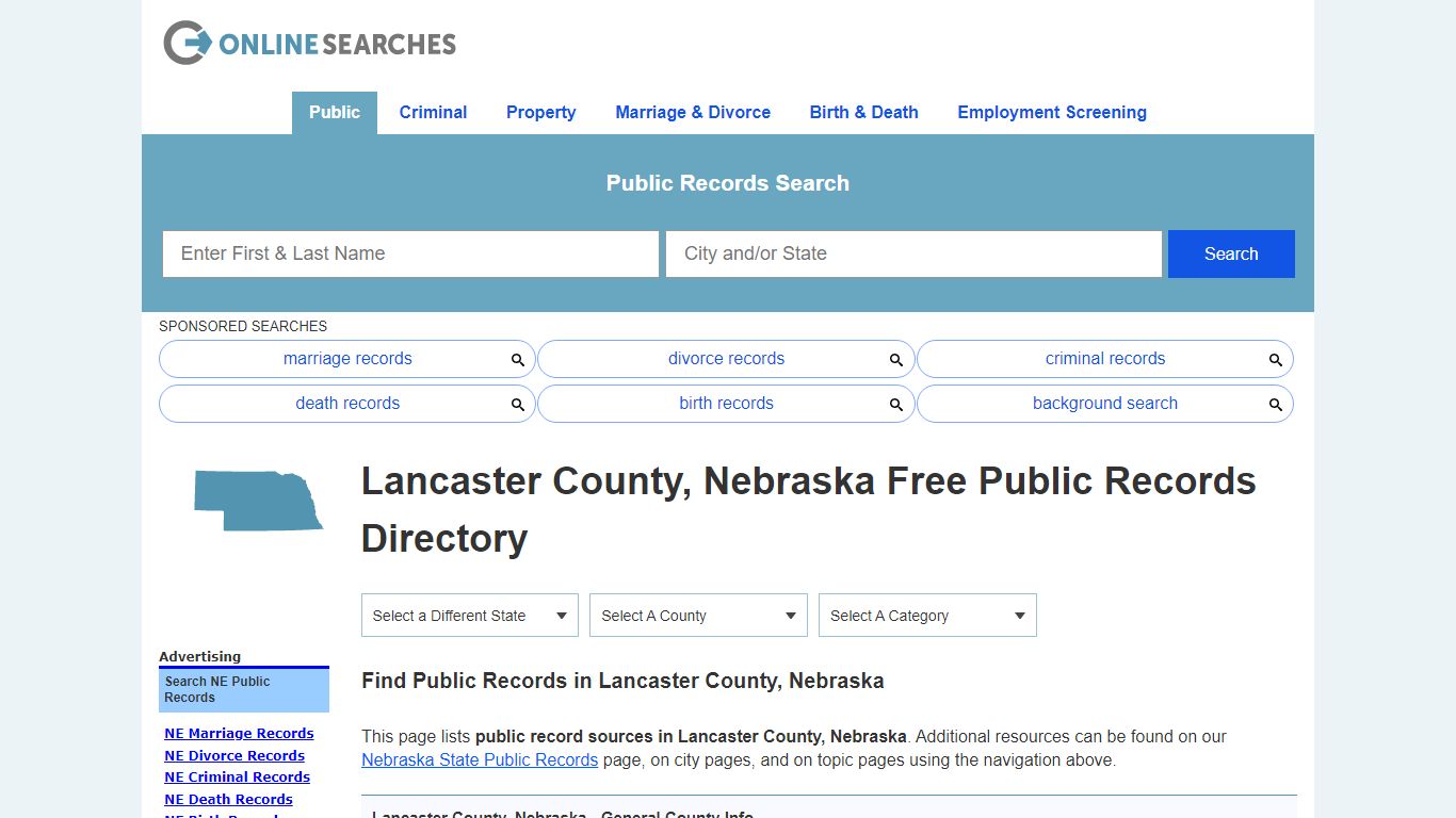 Lancaster County, Nebraska Public Records Directory